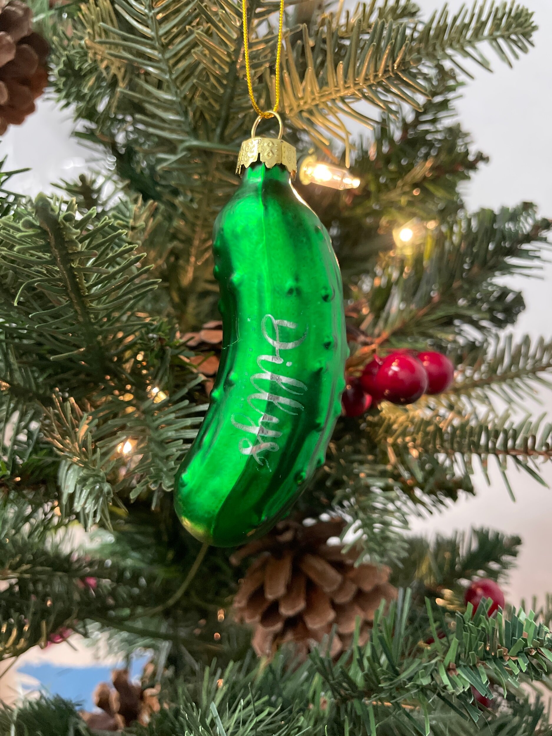 DILLYS CHRISTMAS PICKLE ORNAMENT